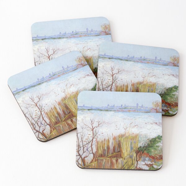 Item preview, Snowy Landscape with Arles in the Background - 1888; Arles, Bouches-du-Rhône, France designed and sold by MashaQo.