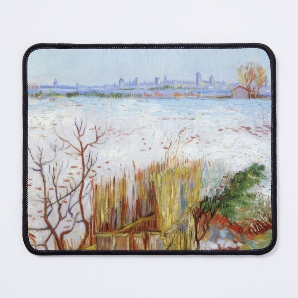 Item preview, Snowy Landscape with Arles in the Background - 1888; Arles, Bouches-du-Rhône, France designed and sold by MashaQo.