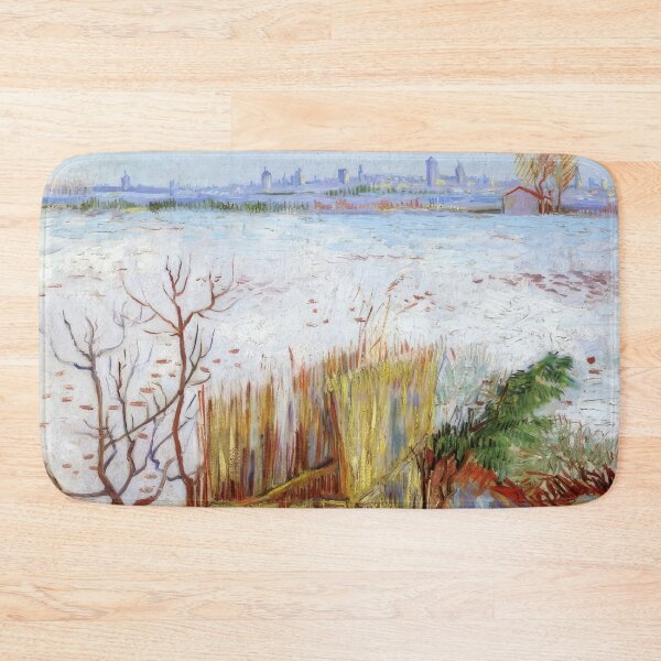 Item preview, Snowy Landscape with Arles in the Background - 1888; Arles, Bouches-du-Rhône, France designed and sold by MashaQo.