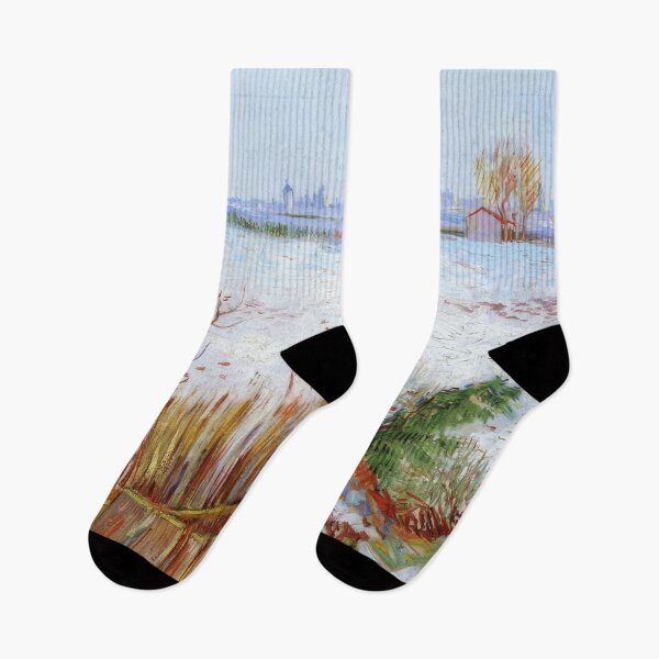 Item preview, Snowy Landscape with Arles in the Background - 1888; Arles, Bouches-du-Rhône, France designed and sold by MashaQo.