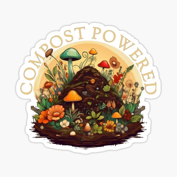 Item preview, Compost Powered – Goblincore Nature Badge designed and sold by Gnome Grove.