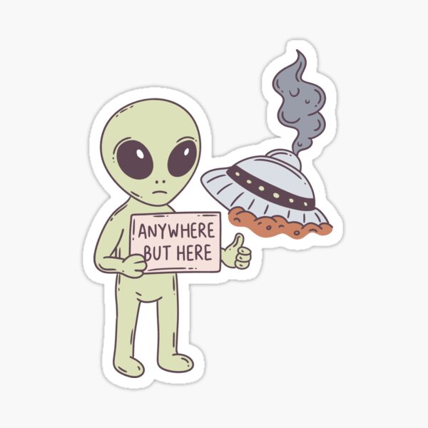Artikel-Vorschau von Überall, nur nicht hier, Alien – Lustiger Weltraum, designt und verkauft von Jess.a.creates.