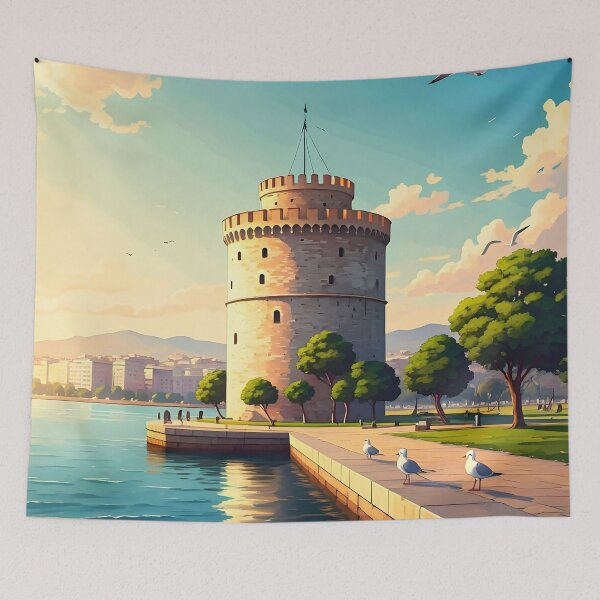Item preview, White Tower, Thessaloniki: Aegean Coastal Landmark designed and sold by LSVart.