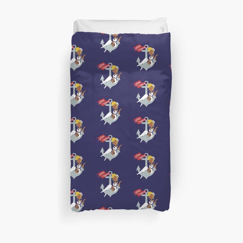 Ahoy There! Sailor Pin-Up Duvet Cover