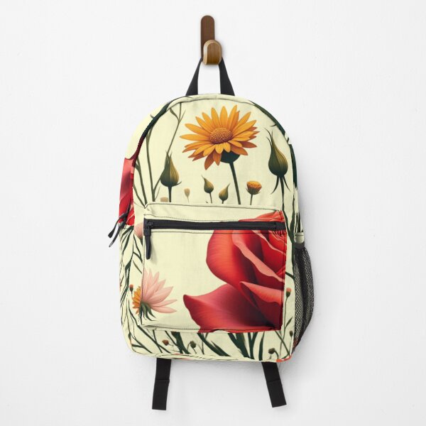 Item preview, Wildflowers and Red Rose in Middle - Butter Cream Background #5007BCR designed and sold by Wildflower Rose.