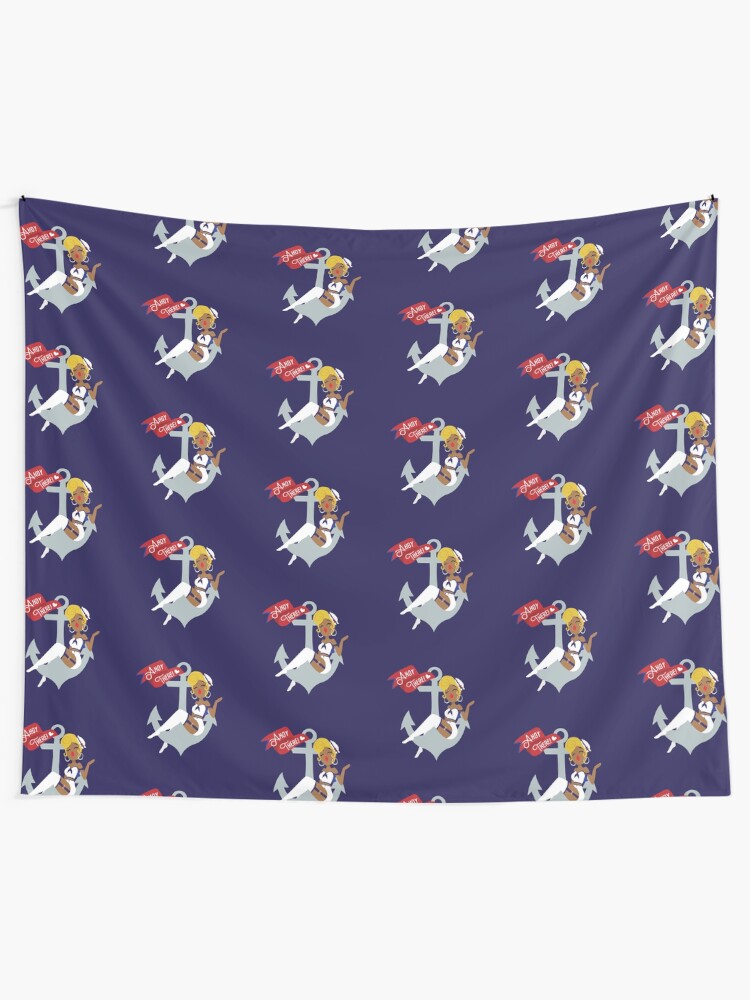 Alternate view of Ahoy There! Sailor Pin-Up Tapestry