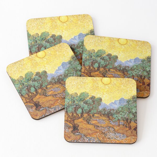 Item preview, Olive Trees with Yellow Sky and Sun - 1889; Saint-rémy-de-provence, France designed and sold by MashaQo.