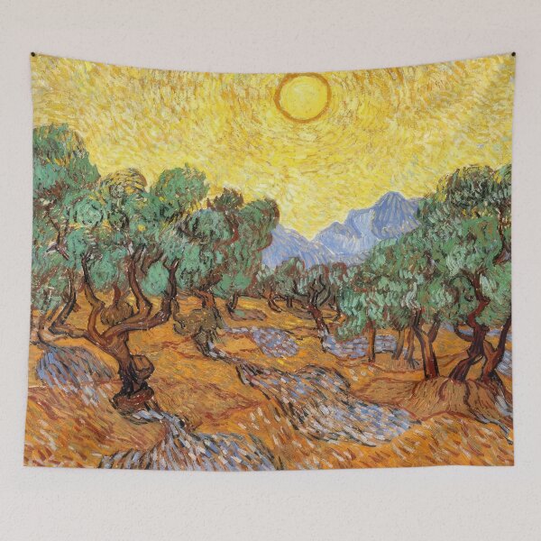 Item preview, Olive Trees with Yellow Sky and Sun - 1889; Saint-rémy-de-provence, France designed and sold by MashaQo.