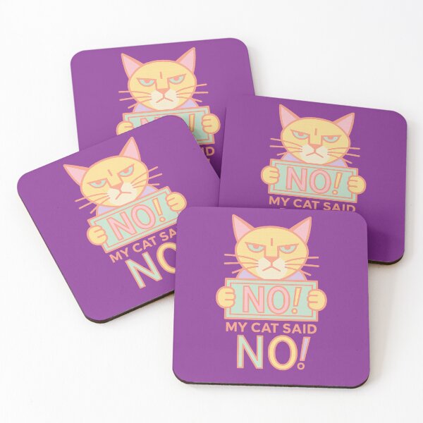 Item preview, NO, My Cat Said NO – Funny Card for Cat Lovers – Quirky Home Decor designed and sold by JustMeditateIt.