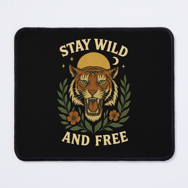 Item preview, Wild & Free Tiger & foliage slogan. designed and sold by Shoot-The-Moon.