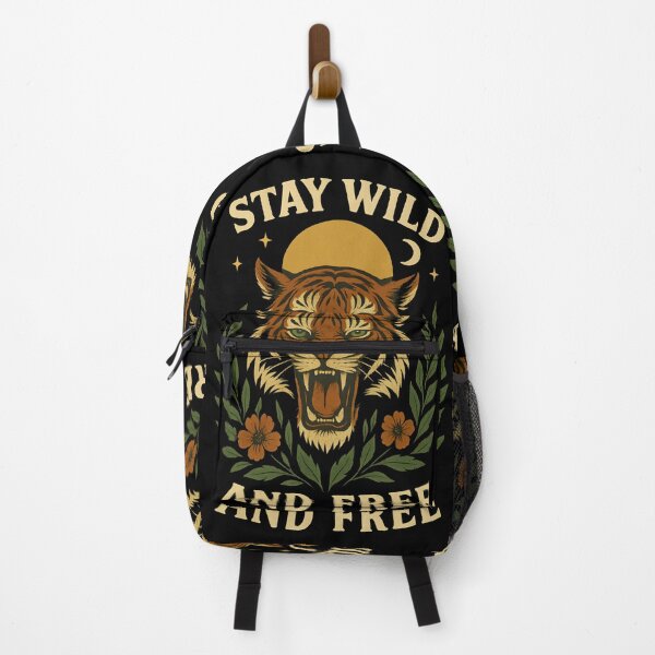 Item preview, Wild & Free Tiger & foliage slogan. designed and sold by Shoot-The-Moon.