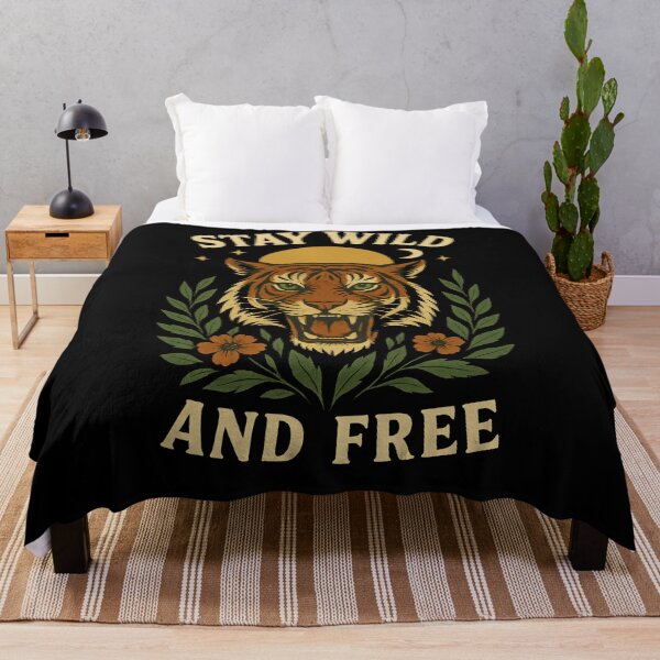 Item preview, Wild & Free Tiger & foliage slogan. designed and sold by Shoot-The-Moon.