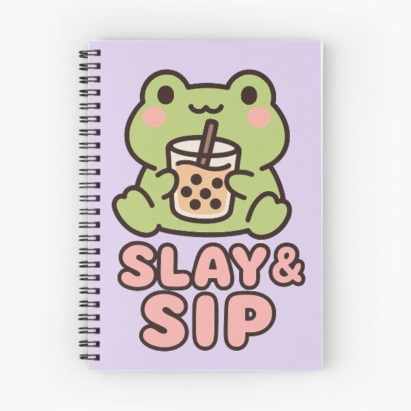 Item preview, Slay and Sip – Cute Frog Boba Tea Vibes designed and sold by Tarn.