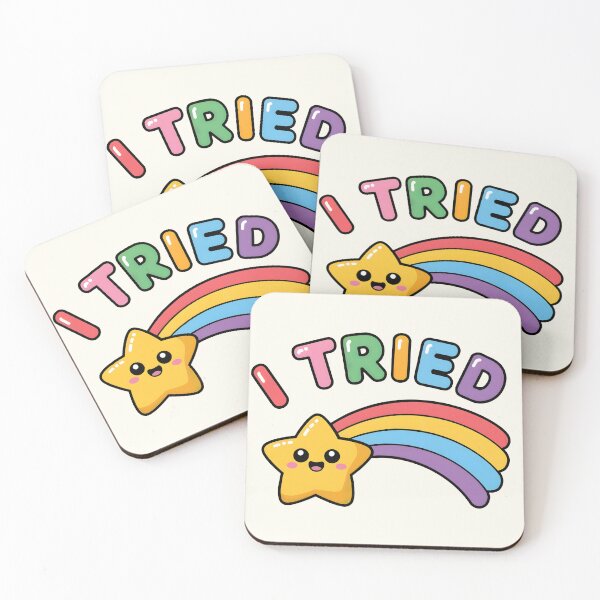 Item preview, I tried | Cute and Funny Shooting Star designed and sold by Altered Pixels.