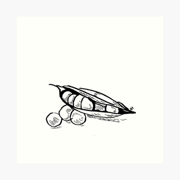 Peas in a pod BW Art Print