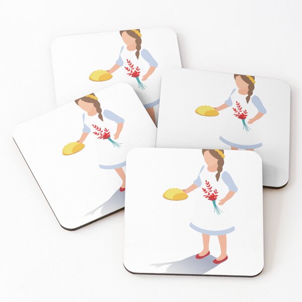 Item preview, Illustration of a Girl in Traditional Attire Holding Bread and Flowers designed and sold by Creative88Art.