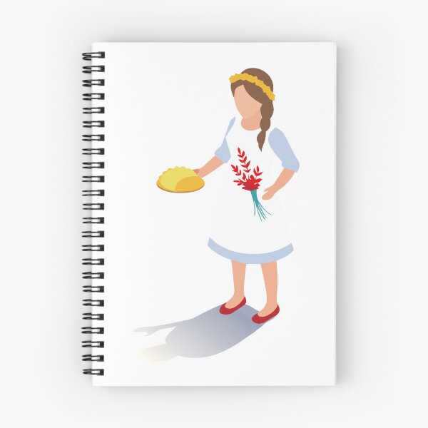 Item preview, Illustration of a Girl in Traditional Attire Holding Bread and Flowers designed and sold by Creative88Art.