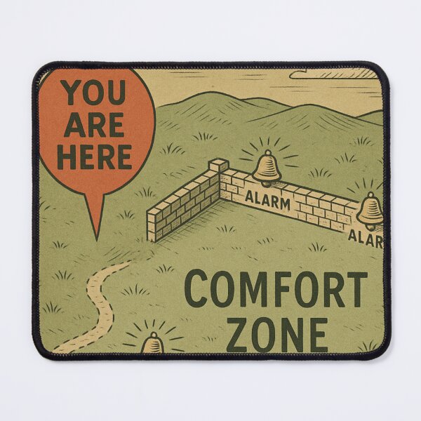 Item preview, You Are Here Comfort Zone Escape Map Poster designed and sold by ac3iongDcreator.