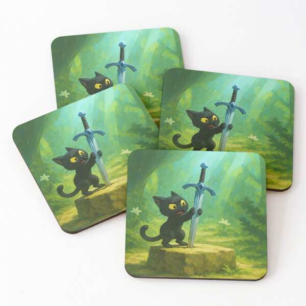 Item preview, Brave Cat – Sword of Adventure Poster - Video Game Inspired designed and sold by Print-Zoo.