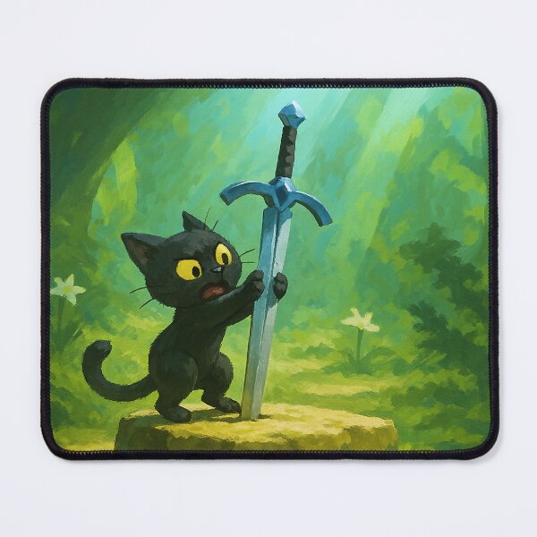 Item preview, Brave Cat – Sword of Adventure Poster - Video Game Inspired designed and sold by Print-Zoo.