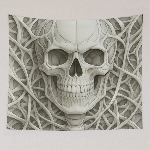 Item preview, Skull Entangled – Bone Web Pattern designed and sold by Kaleidoscope Print.