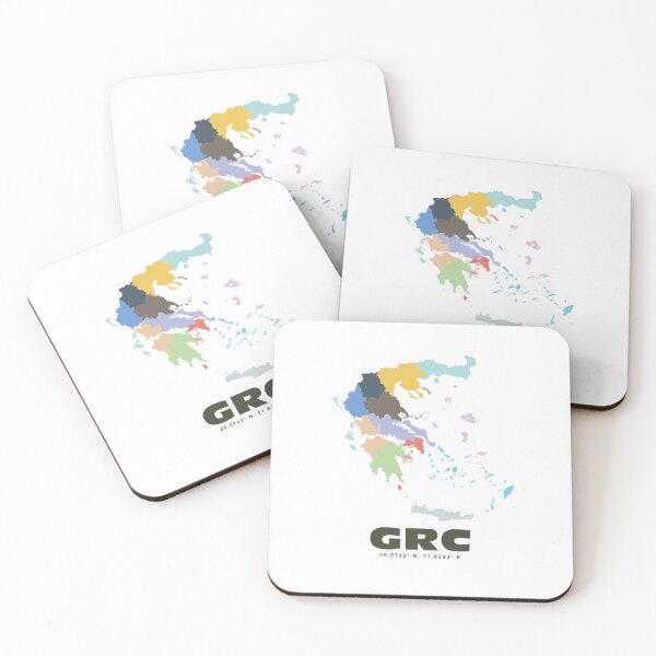 Item preview, Colorful Greece Map - Modern Minimalist Greece Art designed and sold by CartoPrints.