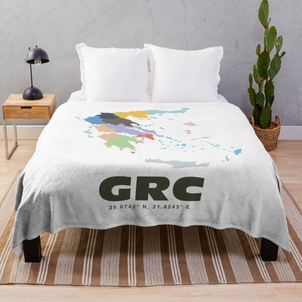 Item preview, Colorful Greece Map - Modern Minimalist Greece Art designed and sold by CartoPrints.