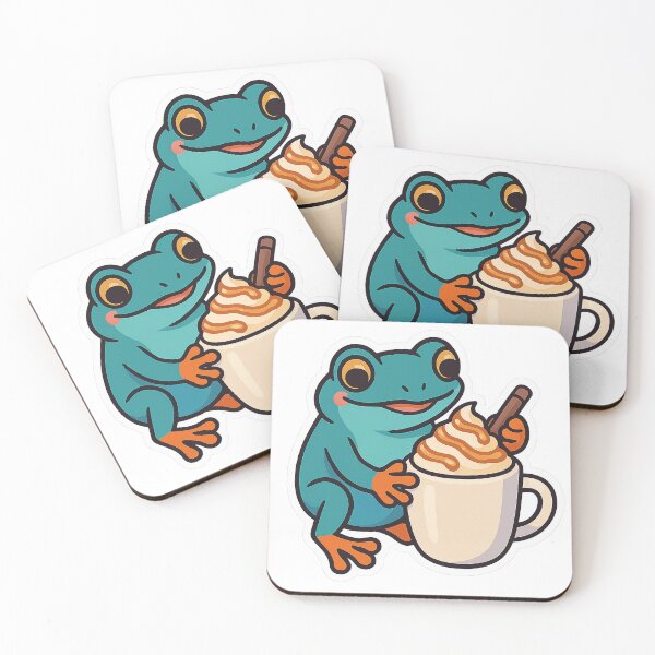Item preview, Coffee Frog – Cute Frog with Whipped Latte designed and sold by Vitalka-uk.