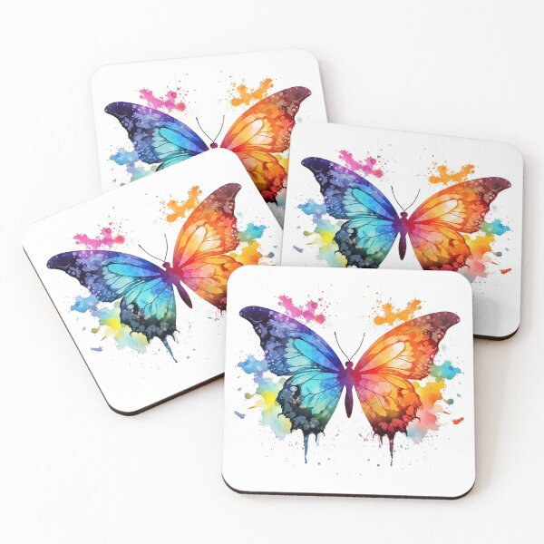 Item preview, Colorful Watercolor Butterflies Splash Art designed and sold by SylvieVibes.