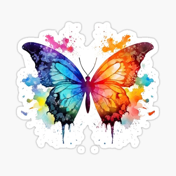 Item preview, Colorful Watercolor Butterflies Splash Art designed and sold by SylvieVibes.