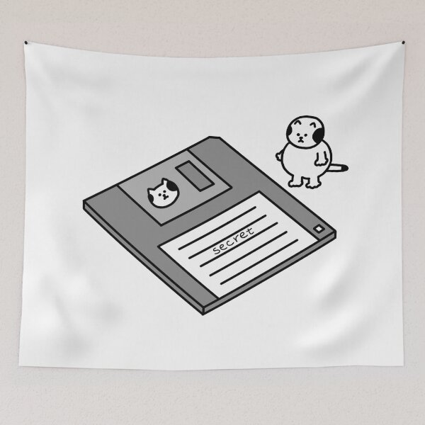 Item preview, a Cat with a 3.5 inch floppy disc designed and sold by superbaechoo.