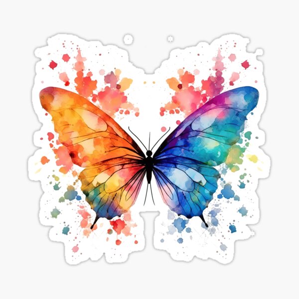 Item preview, Colorful Watercolor Butterflies Splash Art designed and sold by SylvieVibes.