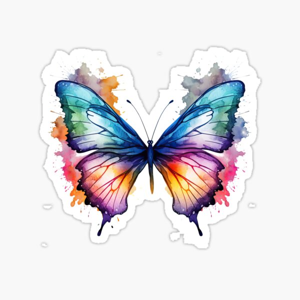 Item preview, Colorful Watercolor Butterflies Splash Art designed and sold by SylvieVibes.
