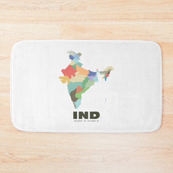 Item preview, Colorful India Map - Minimalist IND Country Art Poster designed and sold by CartoPrints.