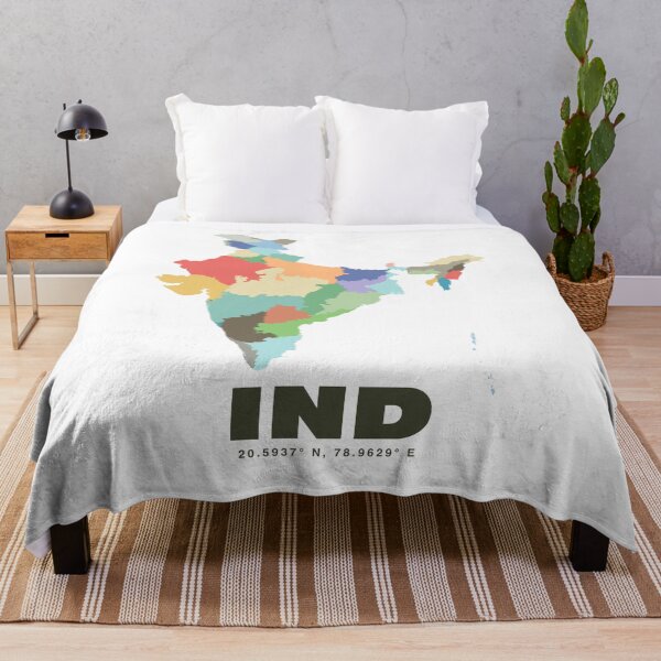 Item preview, Colorful India Map - Minimalist IND Country Art Poster designed and sold by CartoPrints.