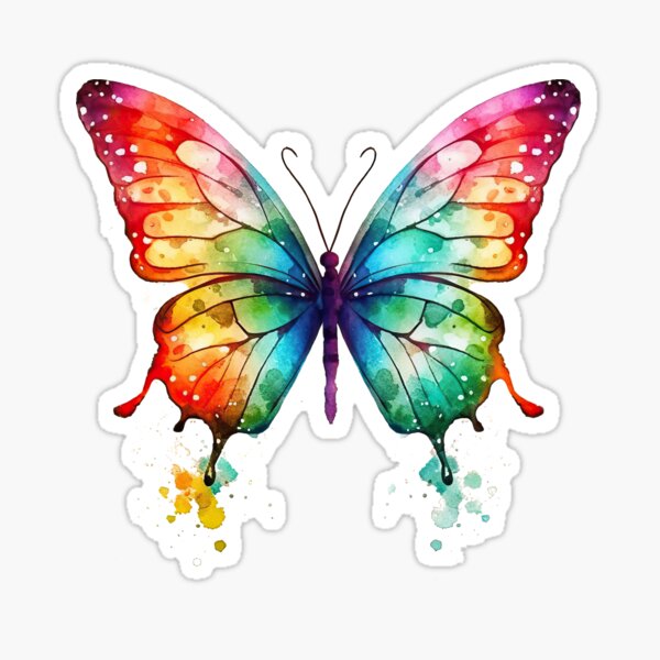 Item preview, Colorful Watercolor Butterflies Splash Art designed and sold by SylvieVibes.