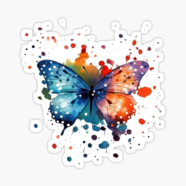 Item preview, Colorful Watercolor Butterflies Splash Art designed and sold by SylvieVibes.