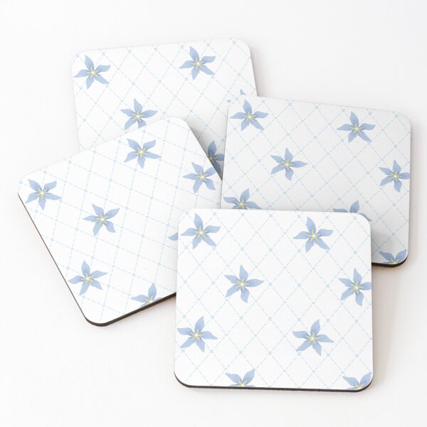 Item preview, Blue Star Floral Diamond Lace Print 1 - White designed and sold by Daniel Bevis Design.