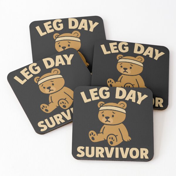 Item preview, Leg Day Survivor Funny Gym Bear Cute Fitness Workout Design designed and sold by allogy.