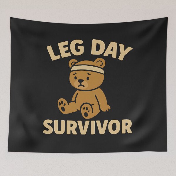 Item preview, Leg Day Survivor Funny Gym Bear Cute Fitness Workout Design designed and sold by allogy.