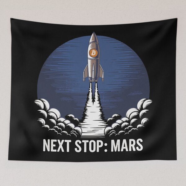 Item preview, Bitcoin to the moon, next stop Mars, bitcoin crypto designed and sold by NoetherSym.