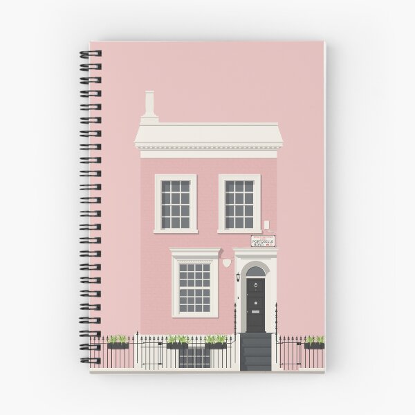 Item preview, Notting Hill London Travel Illustration of a cute pink Townhouse | England designed and sold by archetype prints.