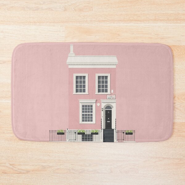 Item preview, Notting Hill London Travel Illustration of a cute pink Townhouse | England designed and sold by aio.