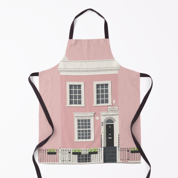 Item preview, Notting Hill London Travel Illustration of a cute pink Townhouse | England designed and sold by archetype prints.