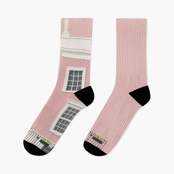 Item preview, Notting Hill London Travel Illustration of a cute pink Townhouse | England designed and sold by aio.