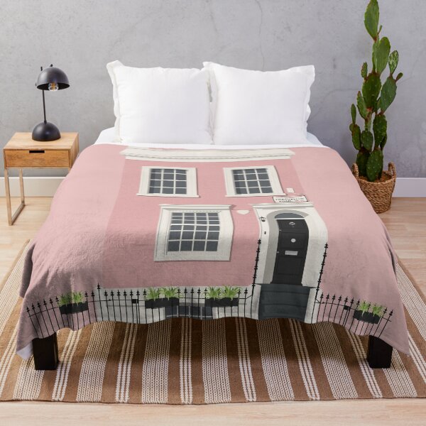 Item preview, Notting Hill London Travel Illustration of a cute pink Townhouse | England designed and sold by aio.