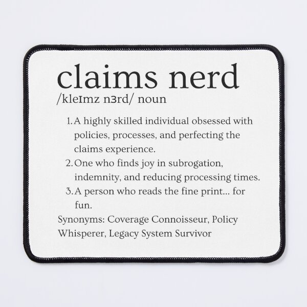Item preview, Claims Nerd Definition designed and sold by ClaimsNerds.