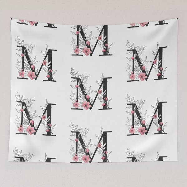 Item preview, Elegant Floral Letter M Monogram – A Sophisticated Botanical Art Print designed and sold by Psycho-Crazy.