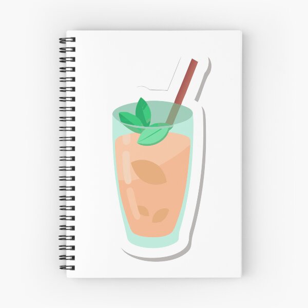 Item preview, Minimalist Illustration of Peach Colored Beverage with Mint Garnish designed and sold by Creative88Art.