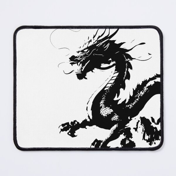 Item preview, Bold ink dragon charges through shattered peaks, ink splashing in fierce brush stroke dragon style designed and sold by zephstudoartist.